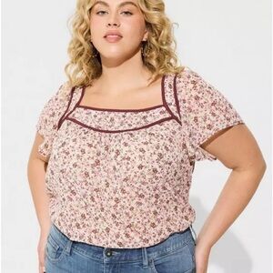 Torrid Crinkle Chiffon Flutter Sleeve Top